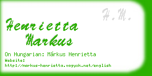 henrietta markus business card