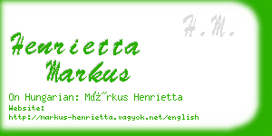 henrietta markus business card